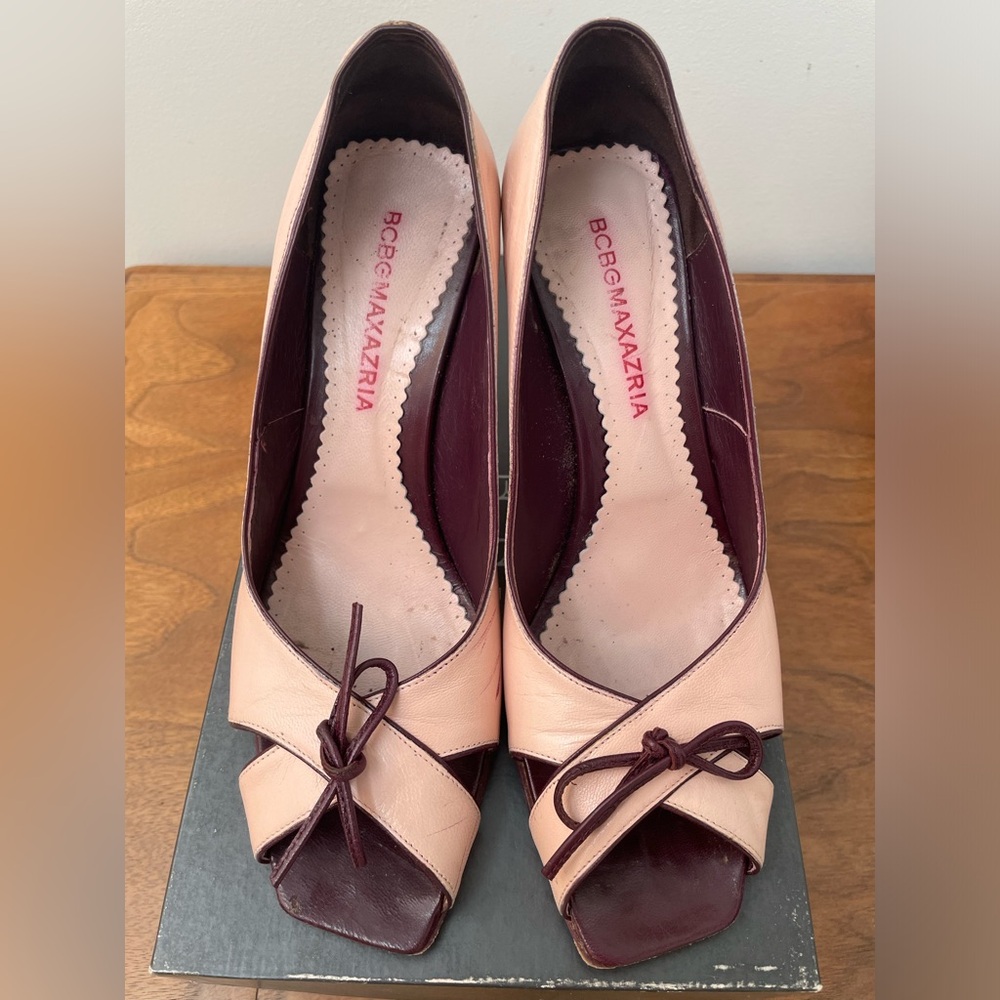 BCBG peep toe heels